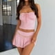 thumbnail image 4 of Conjunto elegante de dos piezas para mujer: top sin tirantes con falda plisada asimétrica de doble capa, 4 of 8