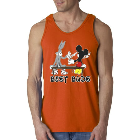 New Way 006 - Men's Tank-Top Best Buds Smoking Bench Mickey Bugs (Best Way To Orgasm Male)