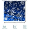 thumbnail image 5 of Snowflakes Shower Curtain Dark Blue Christmas Bathroom Curtain with Silver Shinning Light Winter Holiday Home Decor Waterproof Fabric Hooks Included 72X72 Inches, 5 of 6