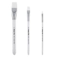 thumbnail image 2 of Creative Mark Polar Flo Professional Watercolor Brushes - Aquarelle Set of 3 - Short Handle, Nickel-Plated Seamless Brass Ferrule - Art Paint Brushes for Acrylic Painting, Watercolor, Gouache, and Mor, 2 of 6