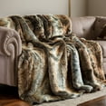 thumbnail image 5 of Brown Faux Fur Blanket,Fuzzy Thick Fur Throw Blanket for Couch,Large Fluffy Brown Throws,60"x80", 5 of 9
