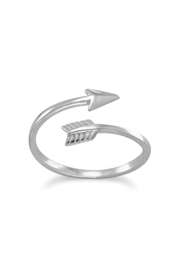 .925 Sterling Silver "Aim For Your Dreams" Arrow Wrap Around Women's Ring