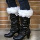 thumbnail image 2 of Funda para botas de lana tejida, cálida, con vuelta, para calcetines de piel sintética, para cubrir los pies de pierna corta, 2 of 5