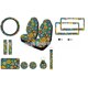 thumbnail image 2 of Juego de 12 fundas universales para asiento delantero de coche con diseño de margaritas de colores, más marco para matrícula, 2 of 2