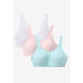 thumbnail image 2 of Comfort Choice Women's Plus Size 3-Pack Front-Close Cotton Wireless Bra, 2 of 6
