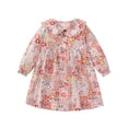 thumbnail image 5 of CHEEREAM Toddler Girl Cute Floral Dress Long Sleeve Cotton A-line Fall Outfits Casual Spring Fall Playwear Swing Dresses, 5 of 7