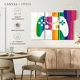 thumbnail image 4 of Elephant Stock Rainbow Splatter Controller Wall Art - Horizontal Multi Panel Canvas - Living Room Wall Decor - Hobbies And Lifestyle Multi Panel - White And Gold Decor - 23" x 14", 4 of 4