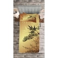 thumbnail image 3 of Ambesonne Japanese Quilted Bedspread Set 2 Pcs, Folk Sunset Ethnic Branch, Twin Size, Sepia Black, 3 of 3
