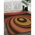 thumbnail image 3 of Ahgly Company Machine Washable Indoor Round Transitional Mahogany Brown Area Rugs, 7' Round, 3 of 7