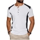 thumbnail image 2 of Ceisia Men's Slim Fit Short Sleeve Henley Shirt Waffle Knit Contrast Panel Casual T-shirt White XL Gifts, 2 of 6