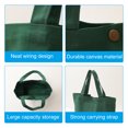 thumbnail image 4 of Unique Bargains Sac Fourre-Tout en Toile avec Poignée Sac à Main Réutilisable Sacs de Magasinage Vert Lot de 2, 4 of 5
