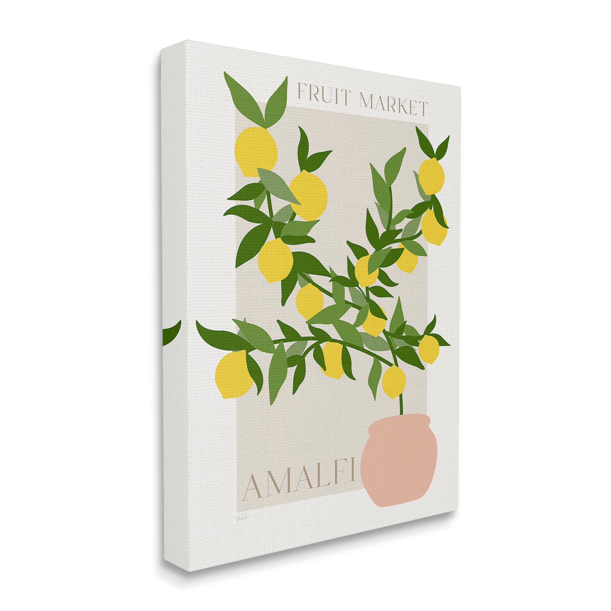Stupell Industries Minimal Lemon Branch Food & Beverage Painting Gallery Wrapped Canvas Art Print Wall Art, 24 x 30