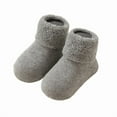 thumbnail image 2 of Girls Hiking Socks Children's Winter Fleece Floor Socks Kids Boys Girls Slipper Socks Thickened Warm Ankle Crew Socks Slipper Socks with Grippers Gray 80, 2 of 3
