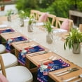 thumbnail image 4 of 250th Anniversary Cloth Napkins, Independence Day Floral Navy Blue Washable and Reusable Dinner Napkins Set of 6, Table Napkin for Kitchen Party Birthday Wedding Hotel Housewarming 20"x20", 4 of 9
