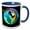 Blue/White, variant on 3drose, Blue and Gold Macaw Bruh, 11oz Two-tone Black Mug