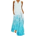 thumbnail image 2 of Wycnly Summer Dresses for Women Formal Dresses for Women Party Prom Loose Flowy Ruffle Hem Tank Long Dress with Pocket Womens Formal Gradient Print V-Neck Sleeveless Maxi Sundress, 2 of 5