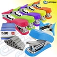 thumbnail image 3 of Desktop Mini Staplers, with Staple Remover, Heavy Duty, Non Slip, Ergonomic Jam Free, Hand Held Stapler Set, for Professional Home and Office - by Emraw (Pack of 6), 3 of 5