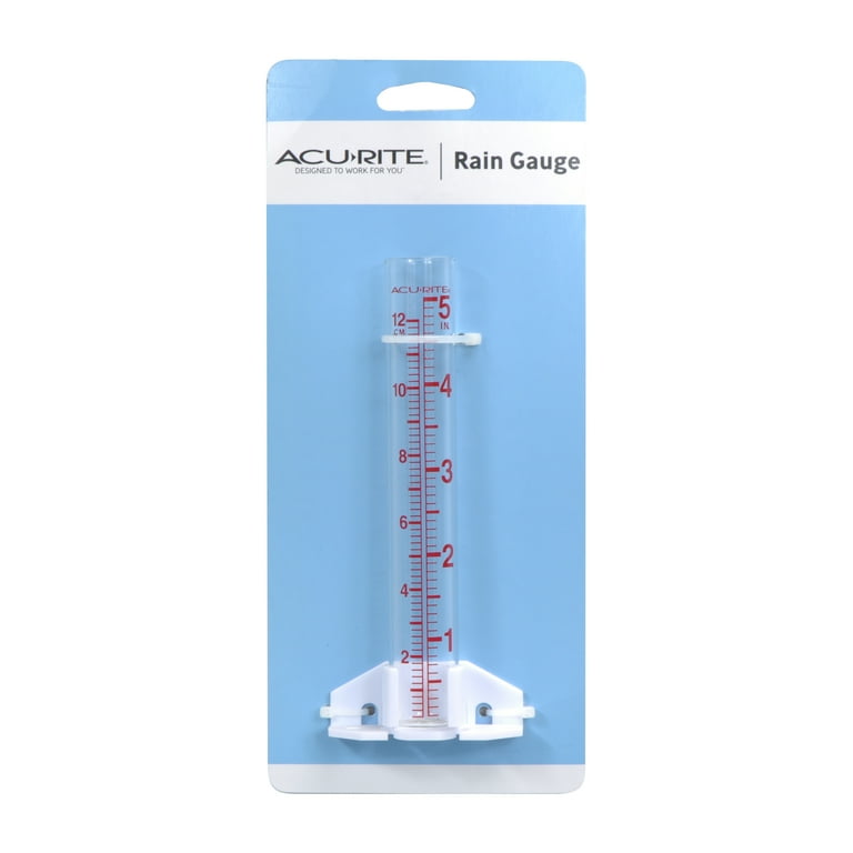 AcuRite 5inch Capacity Glass Rain Gauge Clear