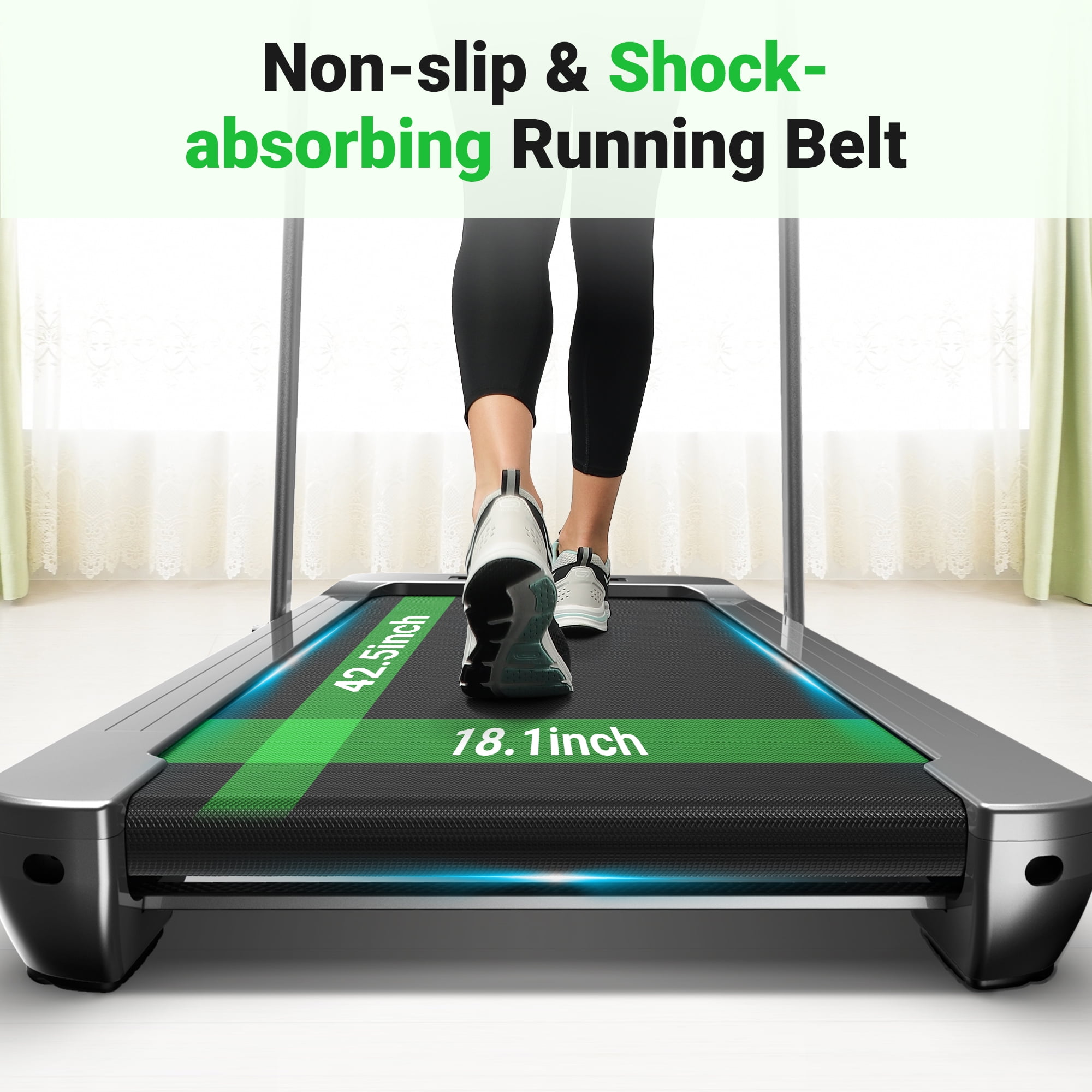 Foldable Treadmill, COFUNOK 2-in-1 Walking Pad 3.0HP Under Desk Treadmill, Widened 18.1 inche Running Belt,Speeds 0.5-8Mph Exercise Treadmill 350 lbs Capacity with App Connection, Remote