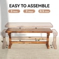 thumbnail image 6 of Outdoor Wooden Bench, 2-Person Rustic Patio Garden Bench Seat, Backless Outdoor Loveseat with Farmhouse X-Shaped Base for Porch, Park, Carbonized, 6 of 9