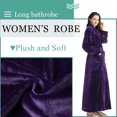 thumbnail image 3 of Artfasion Womens Long Flannel Bathrobe Solid Soft Plush Bath Robe Microfiber Fleece Full Length Sleepwear, 3 of 6