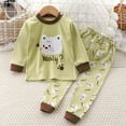 thumbnail image 2 of Caqnni Baby Clothes 2Pcs Cute Pumpkin Floral Long Sleeve Sweatshirt Tops and Pants Set Kids Girls Fall Outfits Pajamas & Dailywear Set(3-6 Months,Green), 2 of 3
