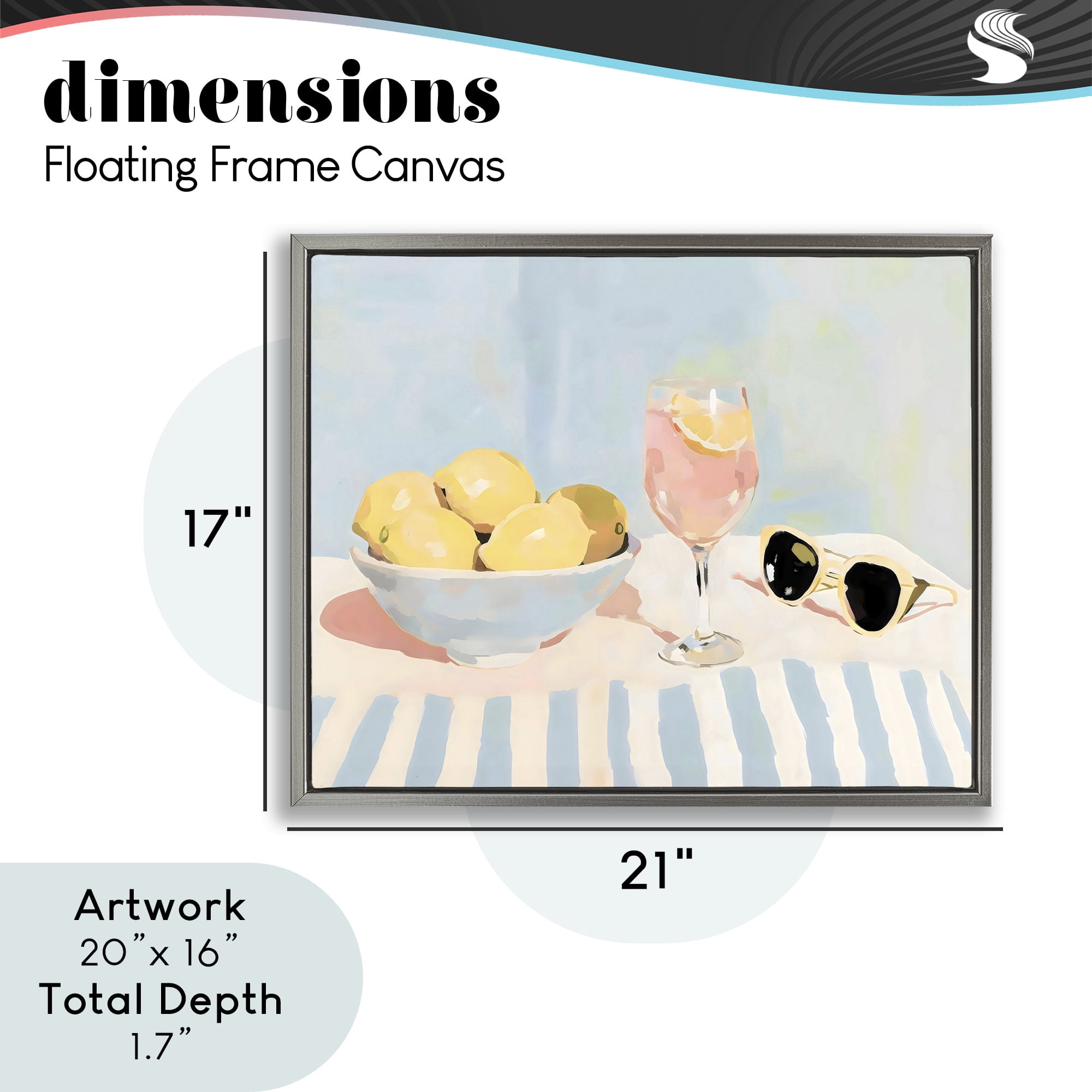 Stupell Industries Aperol & Summer Lemons Gray Framed Floater Canvas Wall Art, design by Sisi and Seb