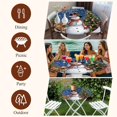 thumbnail image 7 of Navy Blue Christmas Round Tablecloth, Fitted Table Cover with Elastic for 55"-60" Round Tables, Snowman Xmas Tree Snowflake Gifts Elk Table Cloth Outdoor Indoor Dinning Party Waterproof Tablecloths, 7 of 7
