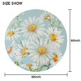 thumbnail image 6 of Lightblue Daisy Flower Watercolor Pattern Round Tablecloth 60"x60",Wrinkle Wipeable Table Cloth for Kitchen Dining Room Picnic Patio Party, 6 of 6