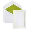 JAM Paper Wedding Invitation Set, Large, 5 1/2 x 7 3/4, Bold Border Set, Kiwi Green Card with Kiwi Green Lined Envelope, 100/pack