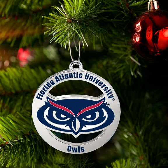 Fan Frenzy Gifts Florida Atlantic Owls Officially Licensed Silver Ornament