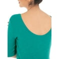 thumbnail image 2 of Time and Tru Women's Elbow Sleeve Scoop Neck T-Shirt, 2 of 6