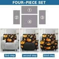 thumbnail image 5 of SCRAWLGOD Fall Decor Recliner Slipcover Lazyboy Recliner Chair Cover 4 Piece Stretch Recliner Couch Covers Small Reclining Cover with Pocket Furniture Protector, Pumpkin Spots Maple Leaf Black, 5 of 7
