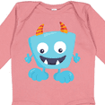 thumbnail image 4 of Inktastic Cute Monster, Little Monster, Blue Monster, Horns Boys or Girls Long Sleeve Baby Bodysuit, 4 of 5