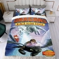thumbnail image 4 of Dragones: Carrera al Borde Conjunto de sábanas temático, trío de piezas, cómodo y amigable con la piel, diseño único, regalo de decoración para el hogar para familiares, amigos y fans,135cm *200cm, 4 of 6