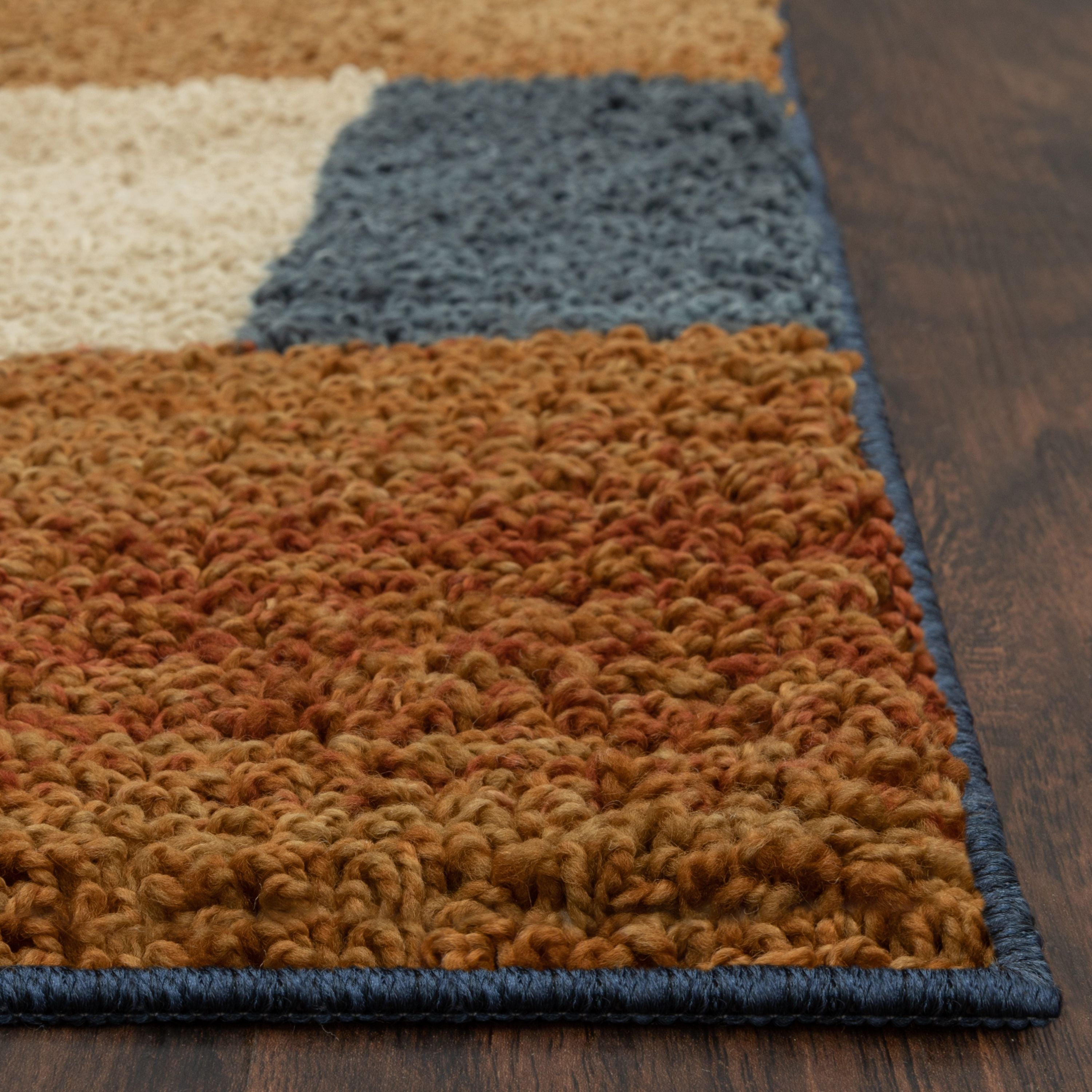 Mainstays Geometric Warm Blocks Multicolor Indoor Hallway Runner Rug, 2' x 6'