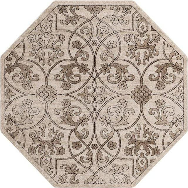 Unique Loom 3158919 5 Pi 3 Po x 5 Pi 3 Po Washington Rushmore Octogone Zone Tapis&44; Tan
