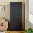 thumbnail image 6 of STANI 71"H Freestanding Storage Cabinet with 4 Adjustable Shelves, Metal/Alloy Steel Kitchen Pantry Cabinet, for Cupboard/Dining Room/Bathroom/Living Room/Office/Laundry Room (Black, 71"H), 6 of 10