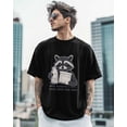 thumbnail image 3 of T-Shirts for Men, Graffiti Raccoon Crew Neck Cotton T-Shirt Men's Short Sleeve, 3 of 8