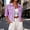 Purple 3/4 sleeve jacket women a1, variant on Women's 3/4 Sleeve Denim Jacket Solid Color Button Down Cropped Jean Fall Jacket Coat with Pockets Casual Fashion Vintage Outfit, Yellow S