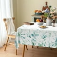 thumbnail image 5 of Teal Eucalyptus Leaves Tablecloth Waterproof Fabric,Rectangle Watercolor Oil-Proof Wrinkle Resistant Table Cover for Dining Table, Buffet Parties and Camping, Mint Color (60" x 84"), 5 of 6