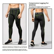 YUSHOW 3 Pack Mens Tights Cool Dry Compression Leggings for Men Base Layer Bottom for Sports and Gym M