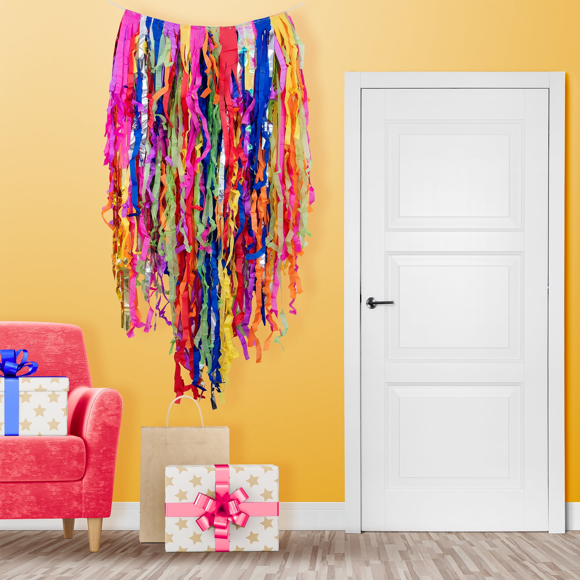 Multicolor Layered Garland  3' x 6' by Way to Celebrate Tissue Backdrop Decoration