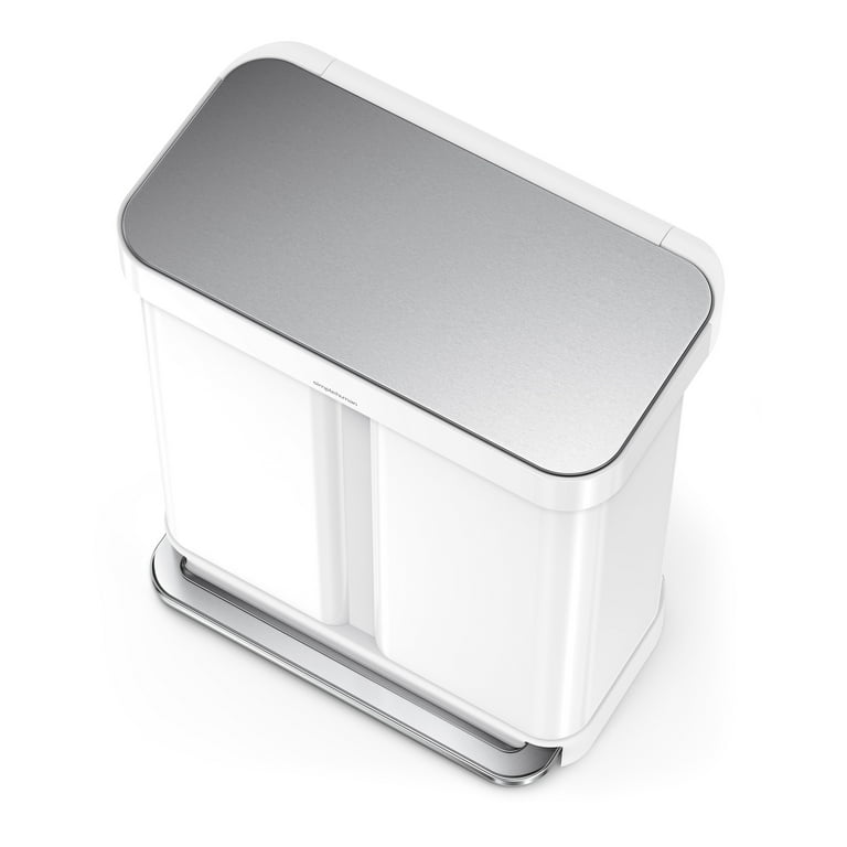 simplehuman 58L/15.3G Dual Compartment Recycling Step Trash Can