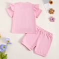 thumbnail image 5 of Toddler Girl Summer Short Clothes Sets Outfits Tee Shirts Shorts Playwear Girls Summer Set 0-3 Years,2-3 Years, 5 of 9