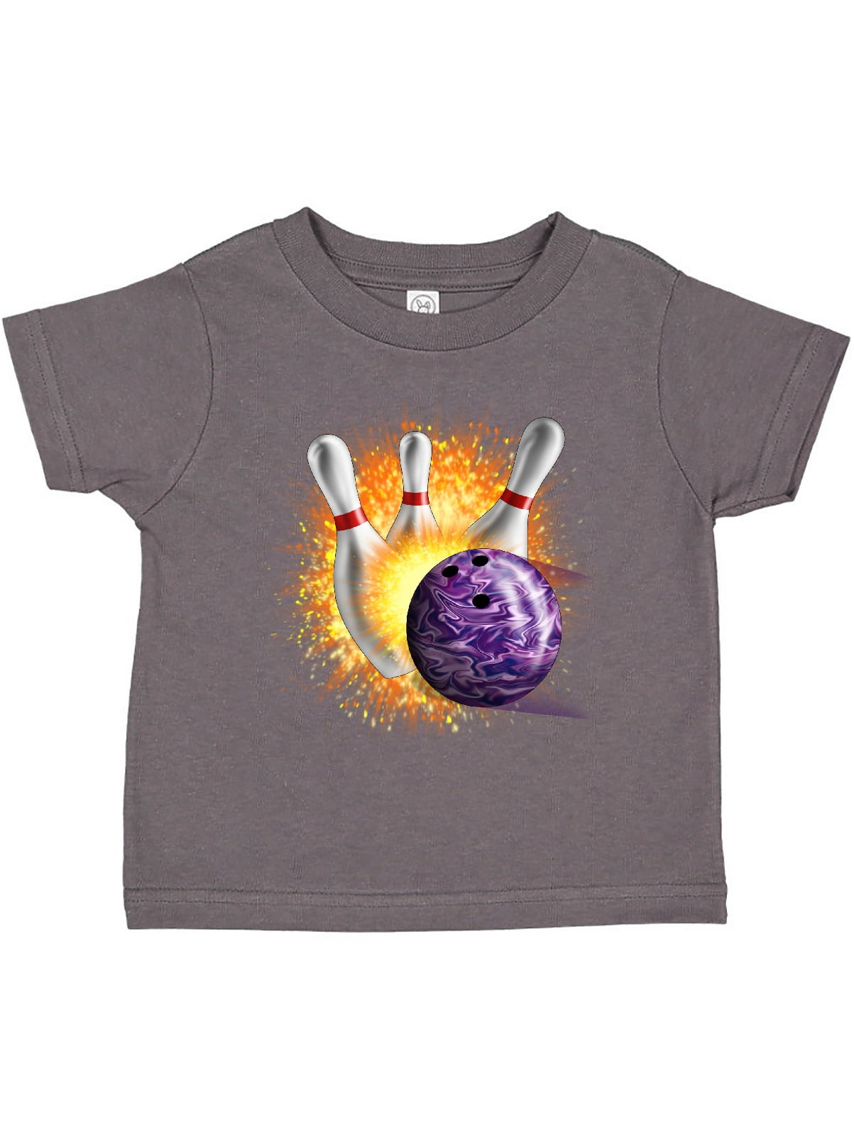 INKtastic Inktastic Bowling Strike Toddler Short Sleeve TShirt Unisex Charcoal 5/6T Walmart
