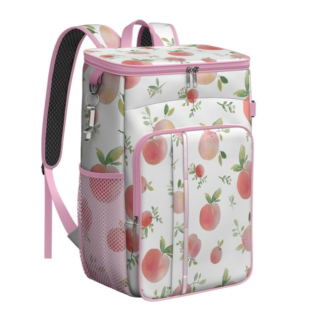Bright Lemon Print Insulated Backpack Cooler, Leakproof Lunch Bag for Tropical Getaways and Road Trips