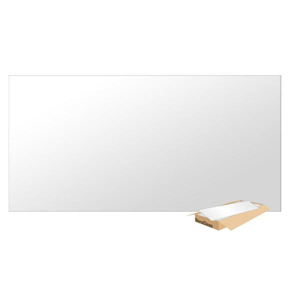 uDecor DuraClean Smooth White 2ft x 4ft Vinyl Drop Ceiling Tile - Box of 10 - Waterproof, Washable, Fire-Rated, 4mm PVC (80 Sq.ft) (White, 2x4)