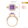 thumbnail image 4 of ANGARA Natural 2.2 Ct. Amethyst with Diamond Halo Ring in 14K Rose Gold for Women (Ring Size: 9), 4 of 9