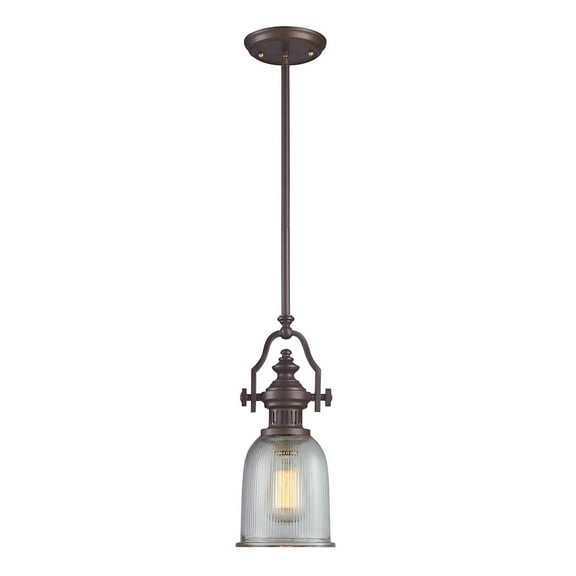 Elk Home 7-Inch Wide Chadwick Mini Pendant, Transitional, Oiled Bronze